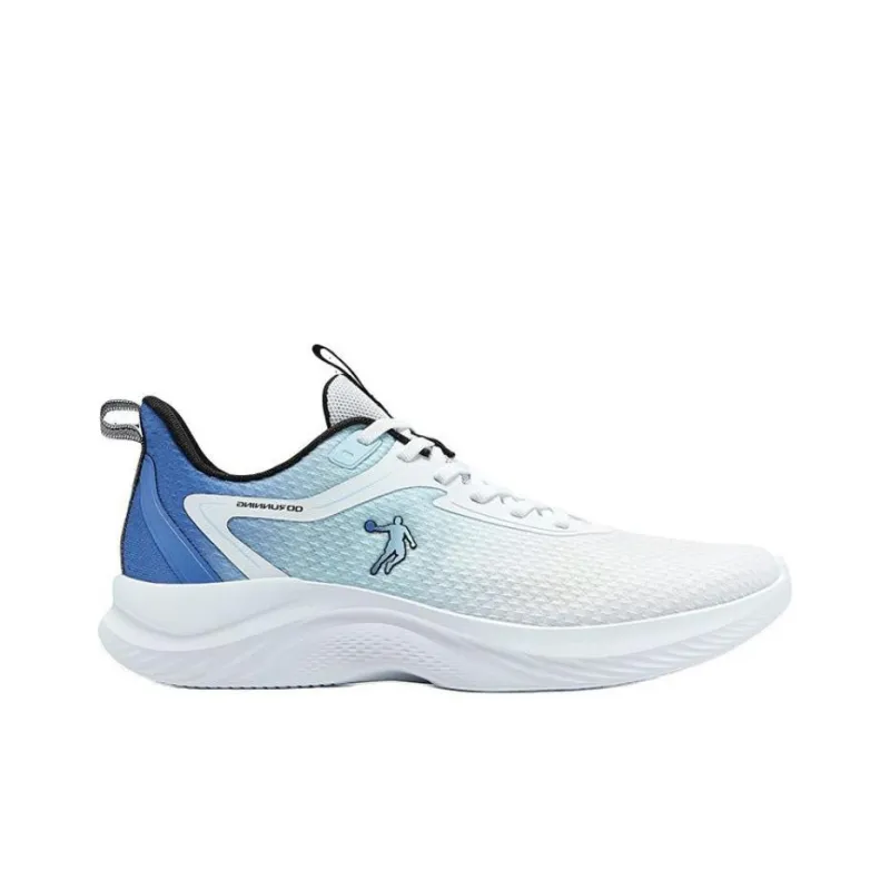 QIAODAN Cushioning And Breathable Low Top Sprint Running Shoes Men's White Blue-1