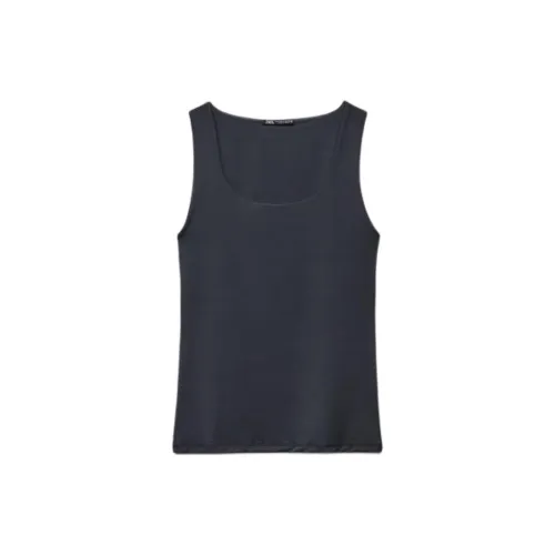 ZARA Tank Tops Women's Navy Blue