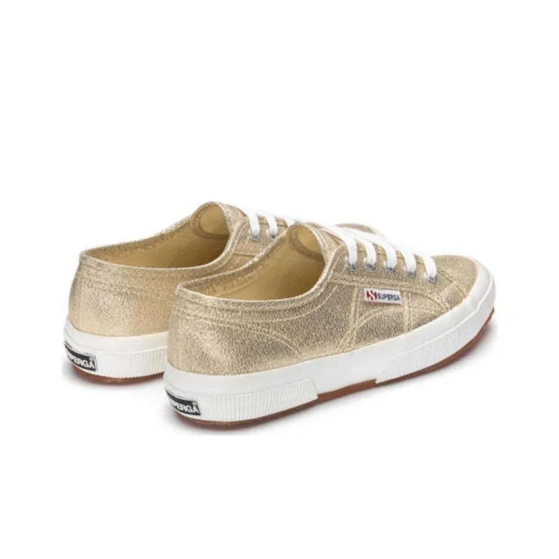 SUPERGA Breathable Low Top Skateboard Shoes Women's Gold-4