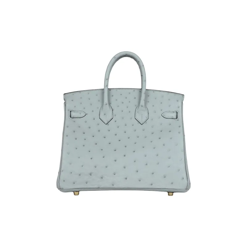 HERMES Birkin Ostrich Leather Birkin Bag Handbags Women's NK 8U Bleu Glacier Glacier Blue-4