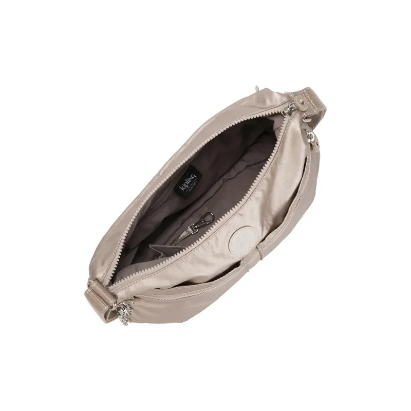 Kipling Polyamide Shoulder Bag, Crossbody Bag Medium Size Women's Champagne-3