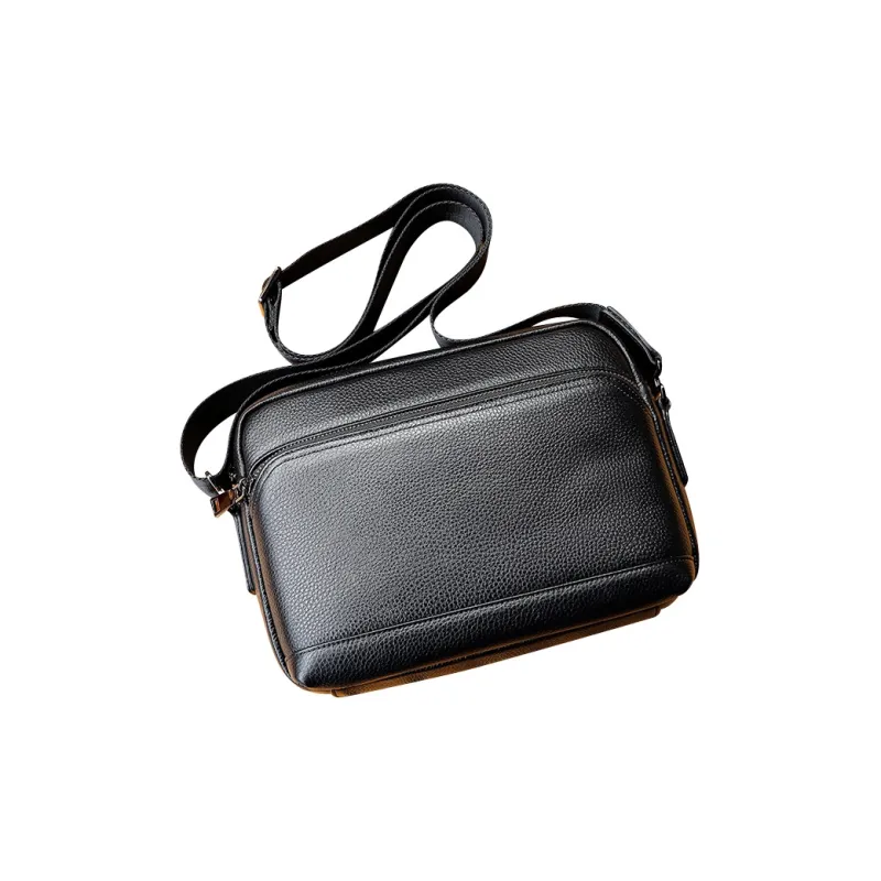 DOSRFINI Genuine Leather Crossbody Bag Regular Men's Black-4