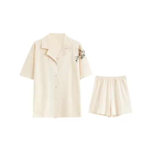 William Pajama Set Women's Beige Yellow