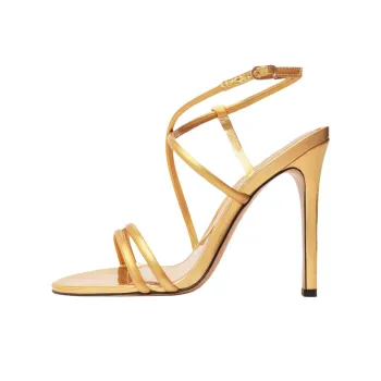 Schutz Aimee Strap Sandals 10.5cm Women's Gold