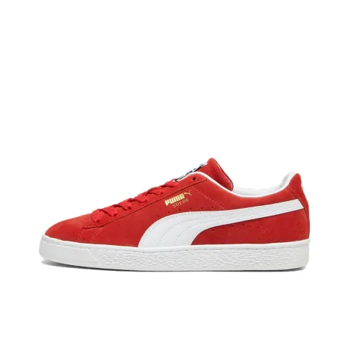 PUMA Suede Non slip Lightweight Low Top Skateboard Shoes Men's Red White