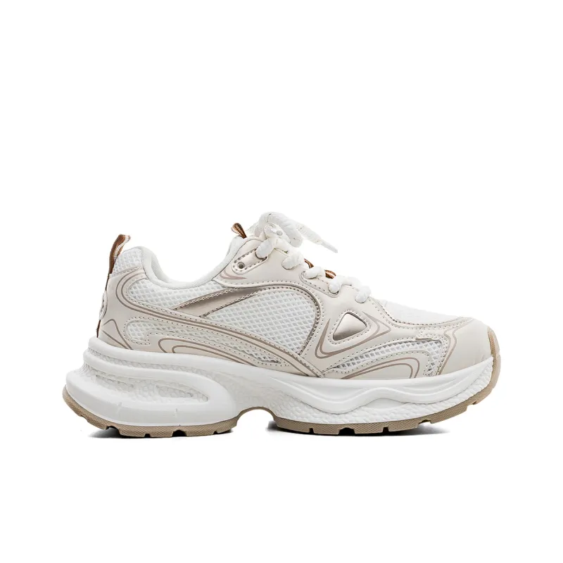 RENBEN Height Increasing Wear-Resistant Breathable Low-Top Chunky Sneakers Women's-2