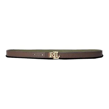 Polo Ralph Lauren Double-Sided Design Pin Buckle Leather Belts Unisex Brown/Olive Green Width 1.9CM