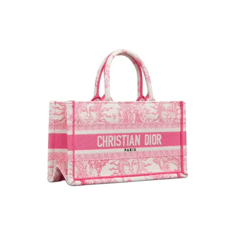 DIOR DIORIVIERA Embroidery Tote Bag, Shopping Bag, Shoulder Bag, Crossbody Bag, Handbag Women's Candy Pink-1