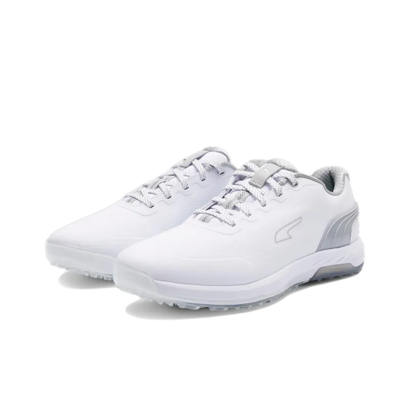 PUMA Alphacat Nitro Anti Slip And Wear Resistant Breathable Low Top Golf Shoes Men's White Silver-2