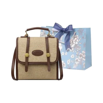 REDOO Straw Woven Backpack Women's Brown/Black