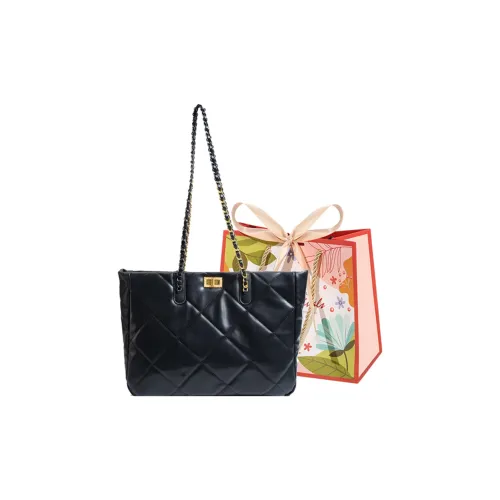 Cwatcun PU Tote Bag Shoulder Bag Regular Women's Black