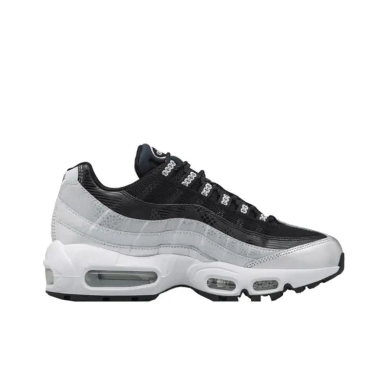 Nike Air Max 95 Cushioning, Wear Resistant Low Top Casual Shoes Women's Metal Platinum Silver-1