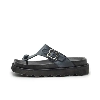 ARTMU Rubber Sole Odor-Resistant Abrasion-Resistant Flip Flops Women's Light Blue