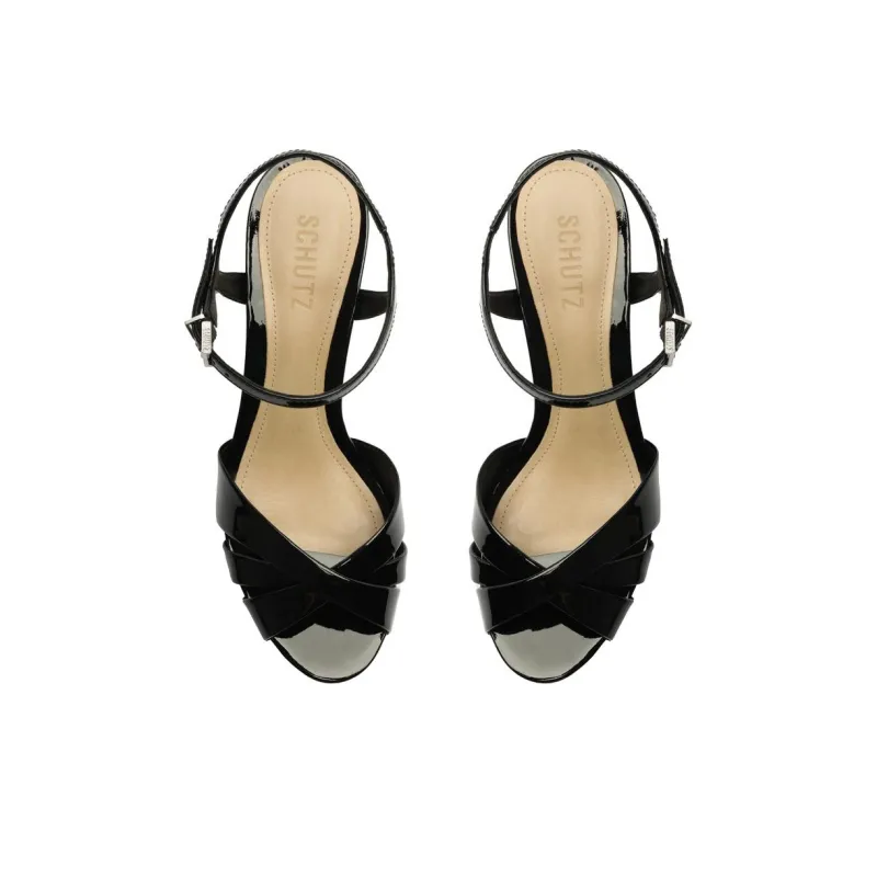 Schutz Keefa Strap Sandals 10.5cm Women's Black-4