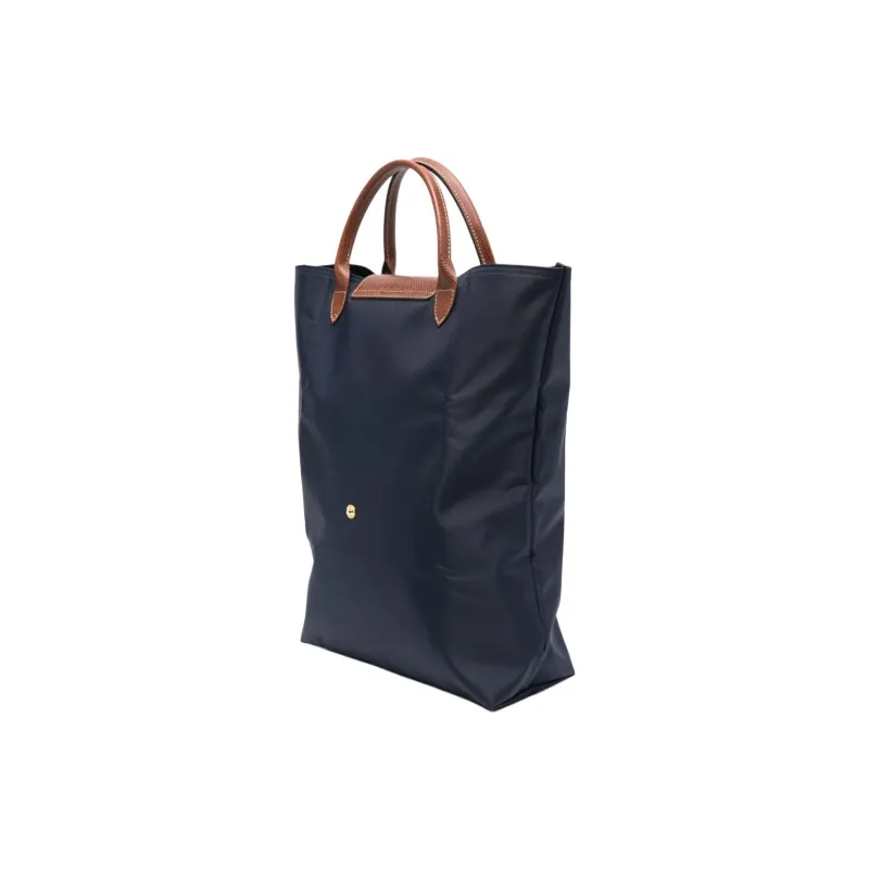 LONGCHAMP Canvas Tote Bag Shopping Bag Handbag Medium Size Women's Navy & Khaki-2