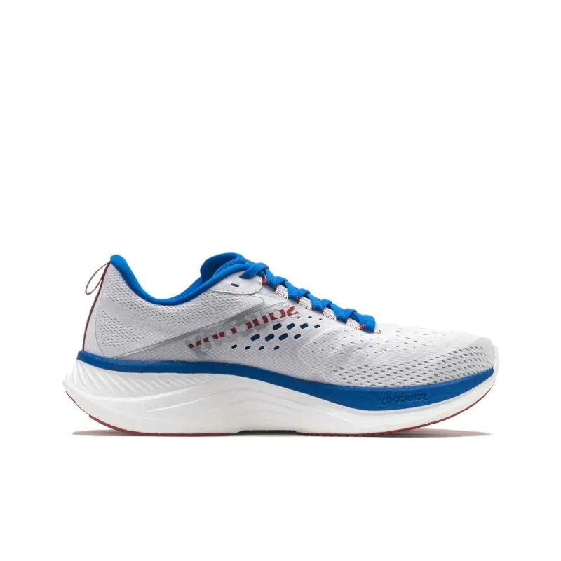 Saucony RIDE 17 Anti Slip Wear Resistant Low Top Running Shoes Men's White Blue-1