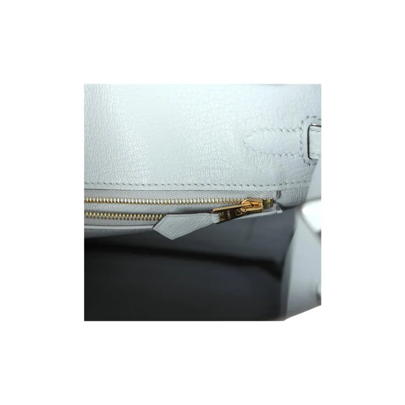 HERMES Birkin Ostrich Leather Birkin Bag Handbags Women's NK 8U Bleu Glacier Glacier Blue-8