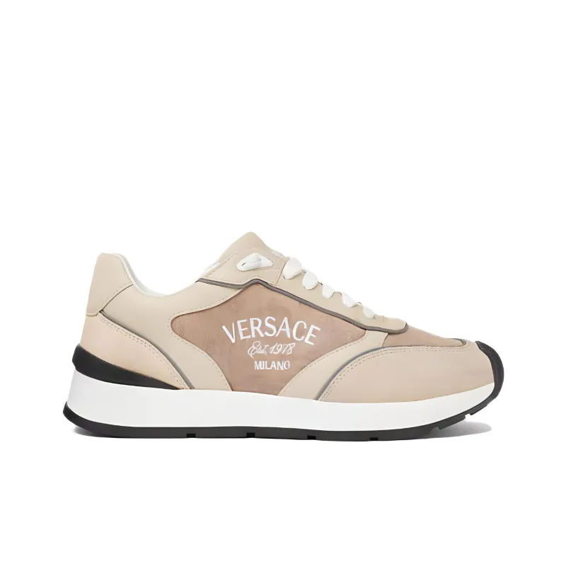 VERSACE Logo-embroidered Panelled Sneakers-1