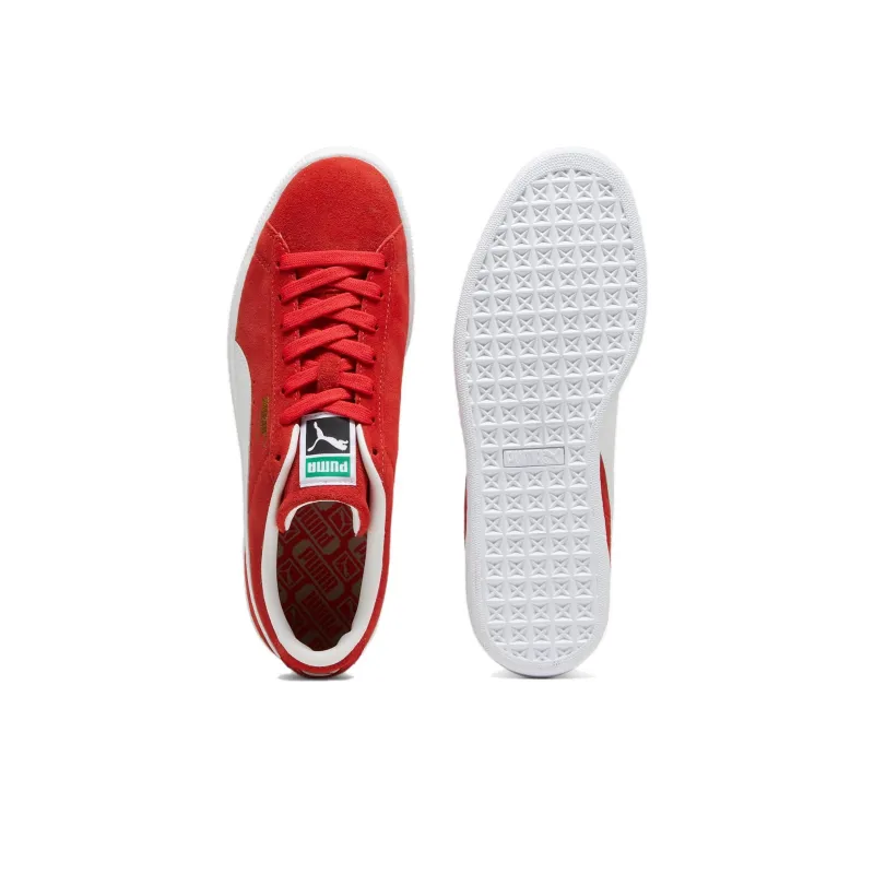 PUMA Suede Non slip Lightweight Low Top Skateboard Shoes Men's Red White-3