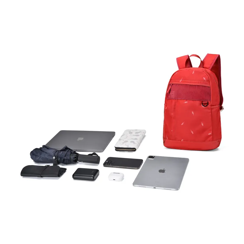 TURN UP Polyester Backpack Regular Unisex Red-2
