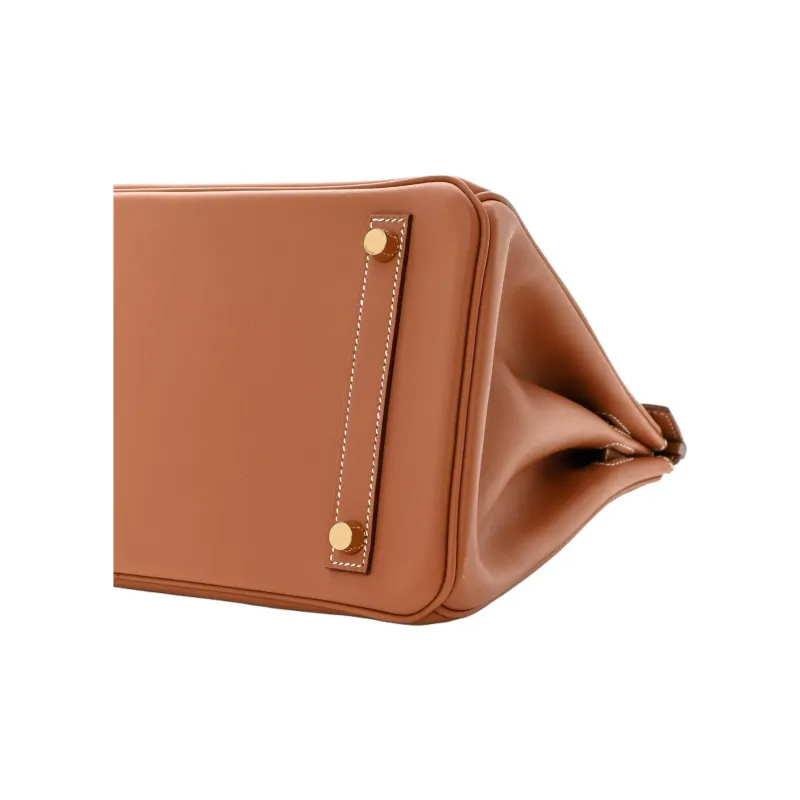 HERMES Birkin Jonathan Leather Birkin Bag Handbags Women's 37 Gold Gold Brown-8