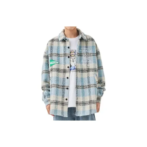 TSMLXLT Shirts Unisex Blue/White Plaid