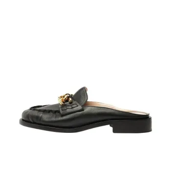 Schutz Slip-Resistant Wrap-toe Slippers Women's Black