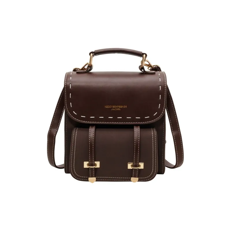 ResNonverba PU Backpack Women's Black/Coffee/Brown/Khaki-6