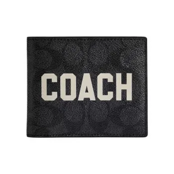 COACH 3 IN 1 Wallet Coated Canvas With Calfskin Wallet Mini Men's Multicolor Anthracite