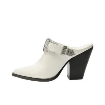 Schutz Closed Toe Slippers 9.3cm Women's White