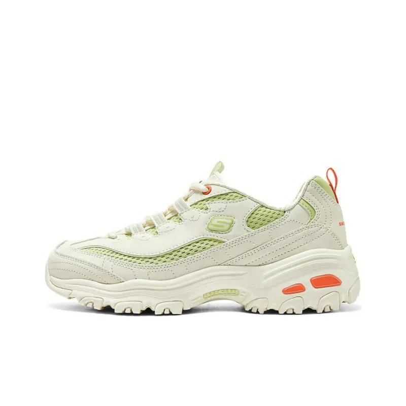 Skechers DLITES Low Top Casual Shoes Women's Beige Green Orange-0