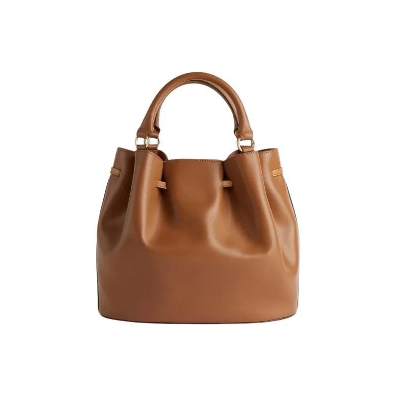 Alviero Martini Cowhide With Sheepskin Bucket Bag Crossbody Bag Women's Brown-1