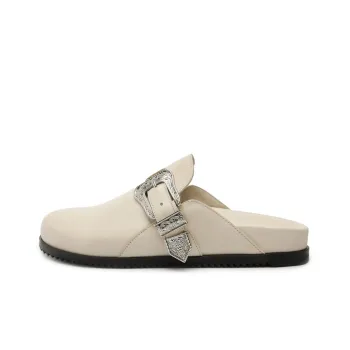 Schutz Closed Toe Slippers 3cm Women's Ecru