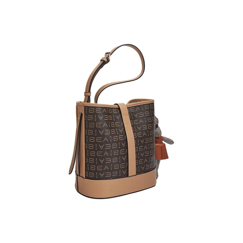 Marino Orlandi Synthetic Leather PVC Shoulder Bag Mom Bag Crossbody Bag Large Size Women's Coffee-4