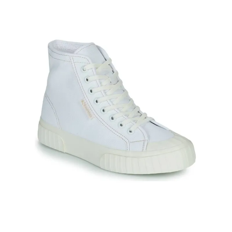 SUPERGA 2696 Stripe Abrasion Resistant High Top Skateboard Shoes Unisex White-8