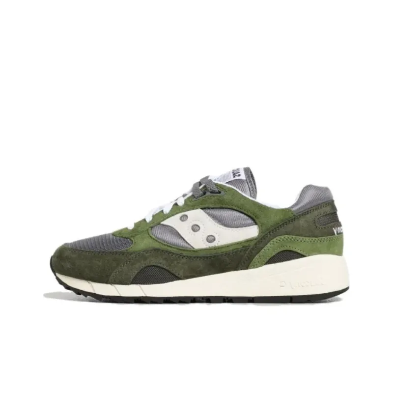 Saucony Shadow 6000 Anti Slip Wear Resistant Low Top Running Shoes Men's Green White-0