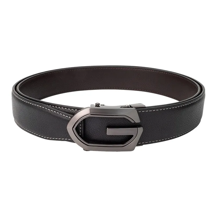 NINE NAIL 9 Section Vintage Trendy Monogram G Clasp Belt For Men Cow Leather Leather Belts Men's Width  3.5cm-2