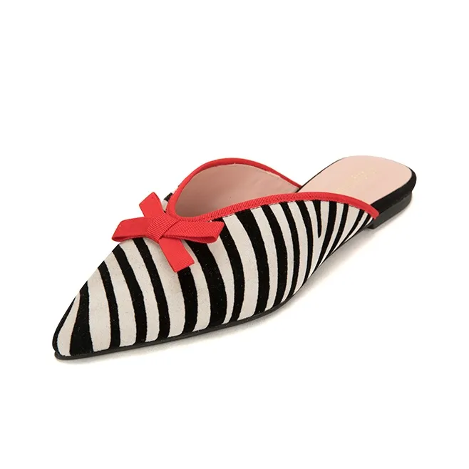 PrettyBallerinas Antibacterial Wrap-toe Slippers Women's Black White-1