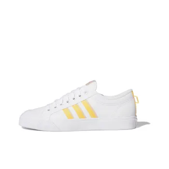 Adidas Originals NIZZA Anti Slip Wear Resistant Low Top Skateboard Shoes Men's White Yellow