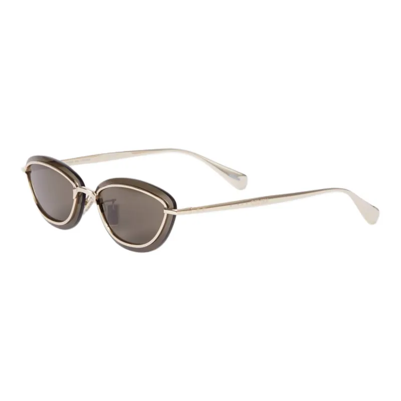 KENZO Metal Oval Sunglasses Women's Gold-0