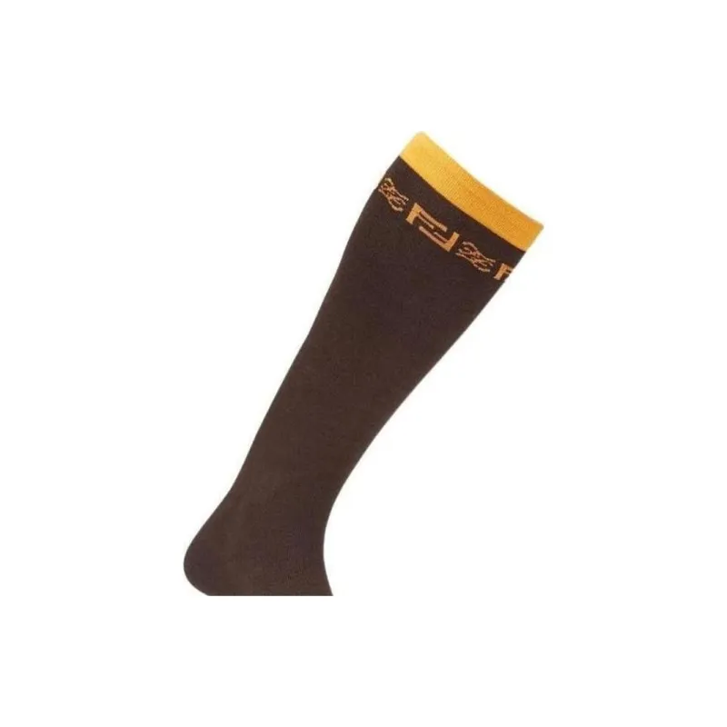 FENDI SS23 Knee-High Socks Men's 1 Pack Brown-5