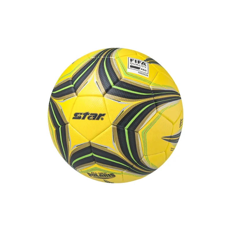 Star Size 5 Ball Soccer PU Seamless Thermal-bonding Unisex Yellow Black-1