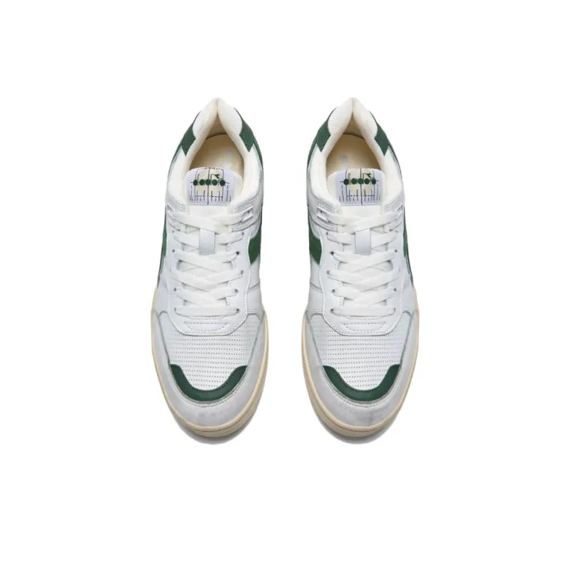 Diadora Heritage Anti Slip Wear Resistant Low Top Casual Shoes Unisex White Green-3