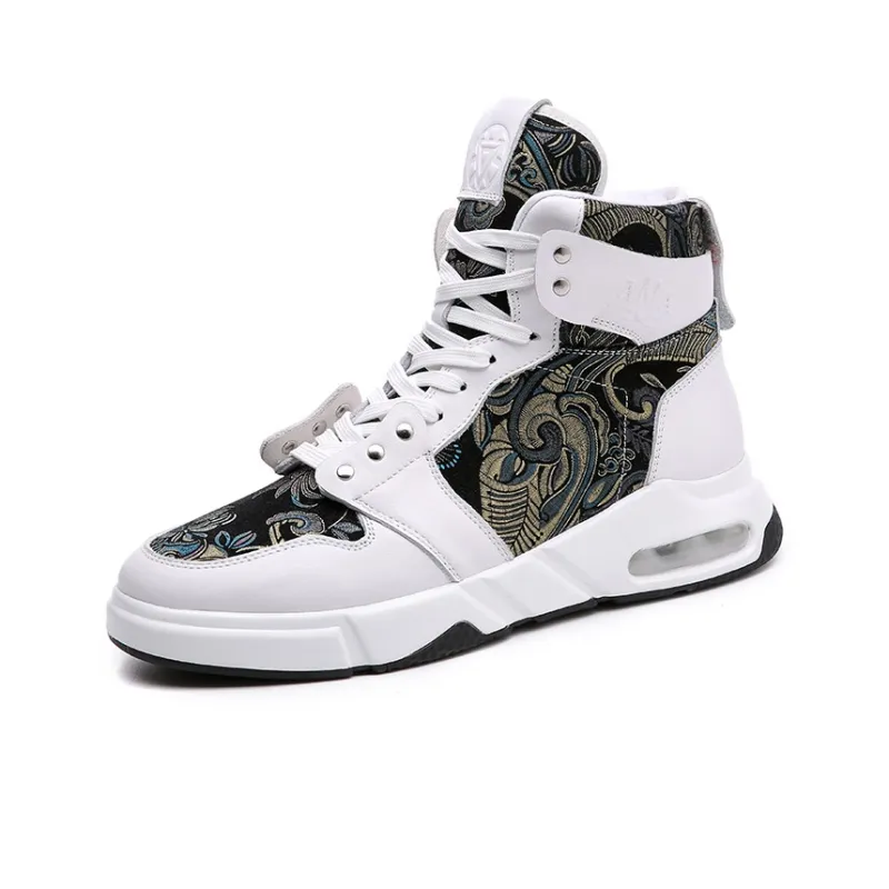 Babinda Casual Shoes Cushioning, Breathable, Height Increasing, Thermal Mid Top Casual Shoes Men's White-1