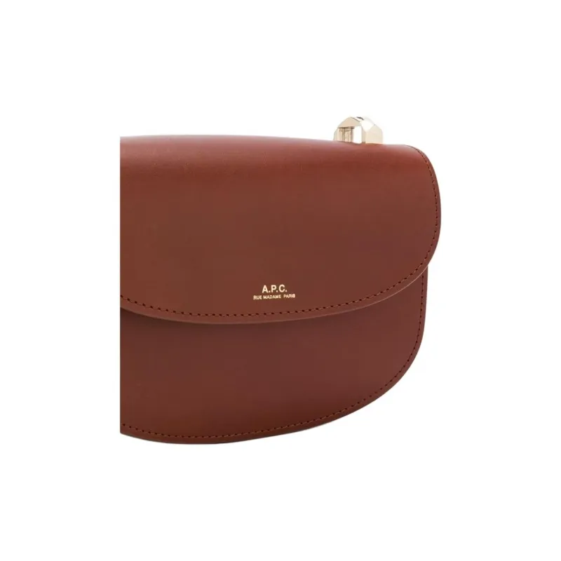 A.P.C Leather Saddle Bag, Crossbody Bag, Shoulder Bag Women's Brown-2