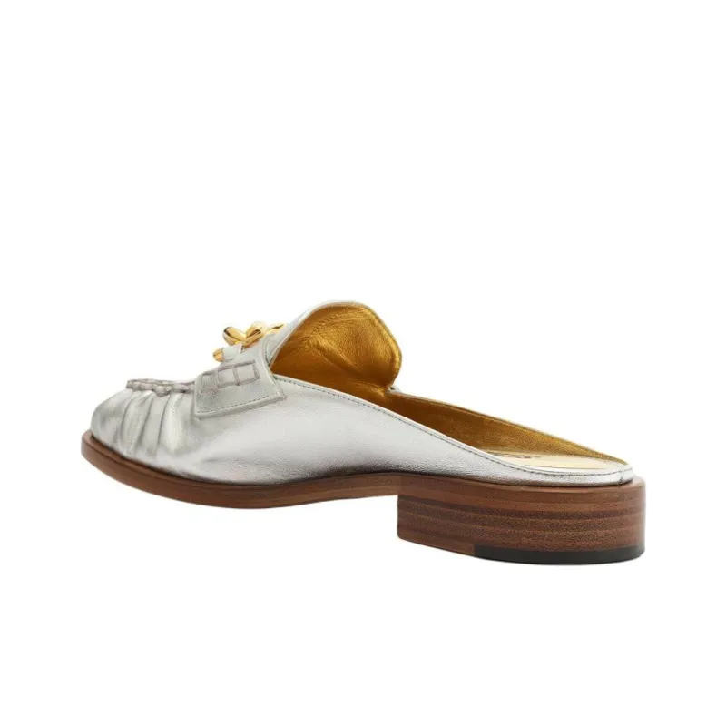 Schutz Slip-Resistant Wrap-toe Slippers Women's Silver-4