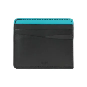 Beams Cow Leather Card Holder Unisex Black/Natural