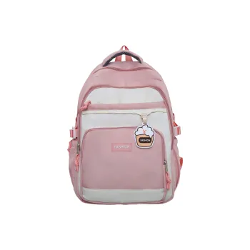 MOK Nylon Backpack Unisex Gray/Black/Green/Blue/Pink