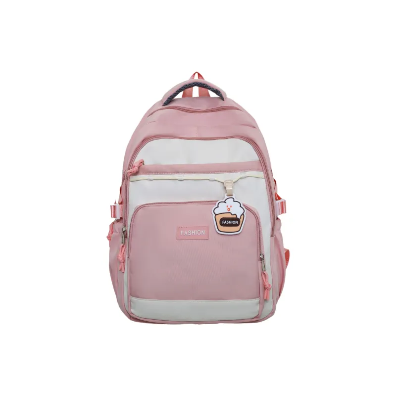 MOK Nylon Backpack Unisex Gray/Black/Green/Blue/Pink-6