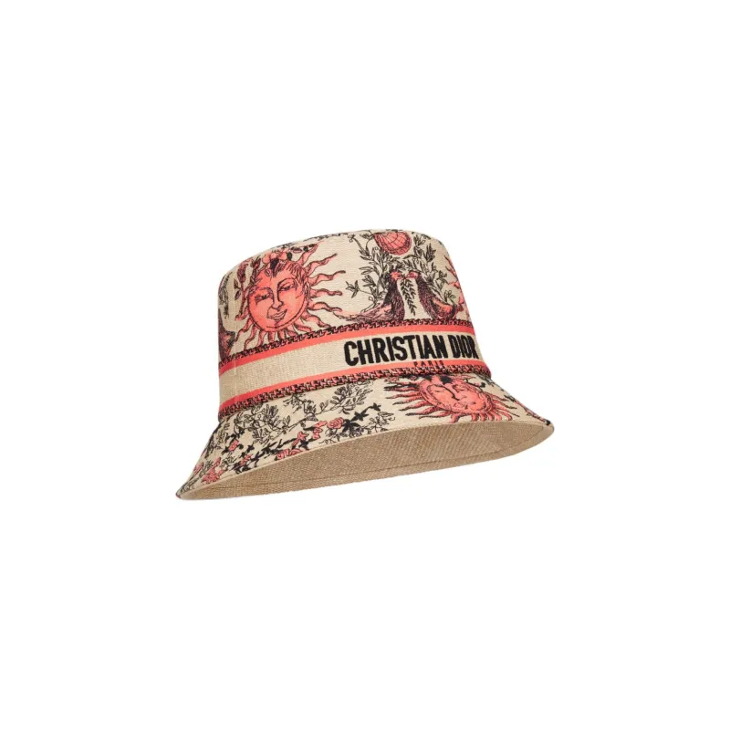 DIOR Cotton Bucket Hats Women's Beige-2